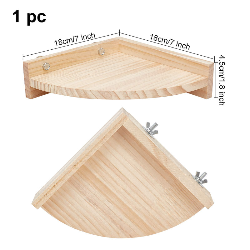 AHANDMAKER 4 Pcs 2 Sizes Wood Pet Cage Platform, Pet Perch Platform Stand, Wood Perch for Small Animals Parrot Gerbil Rat Mouse Chinchilla Hamster Cage Accessories Exercise Toys - BeesActive Australia