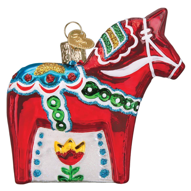 Old World Christmas Swedish Dala Horse Glass Blown Ornaments for Christmas Tree - BeesActive Australia