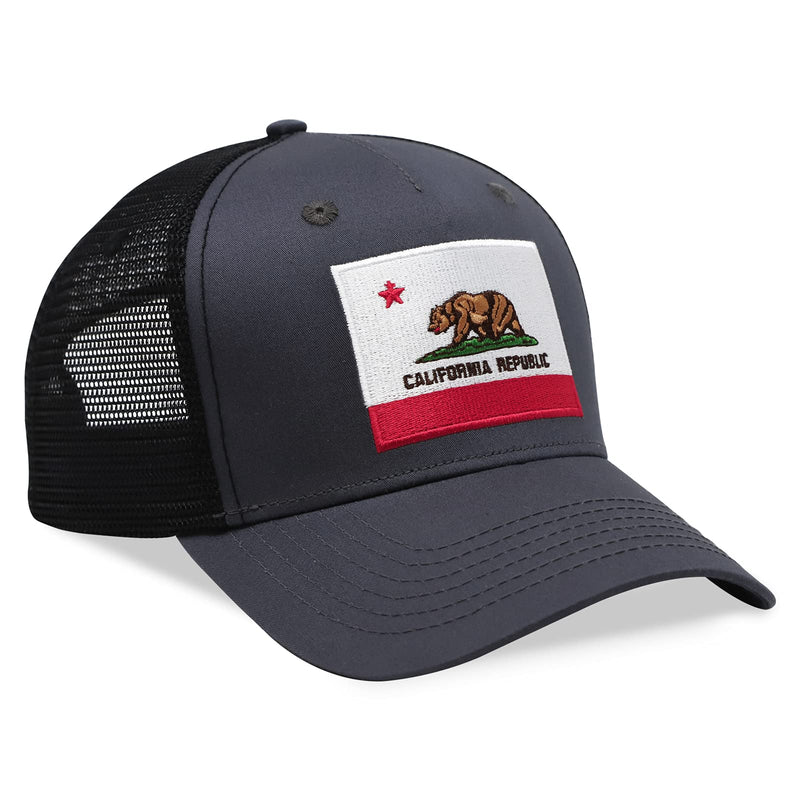 International Tie Premium Flag Hats - Snapback Trucker Baseball Hat (Black California) - BeesActive Australia