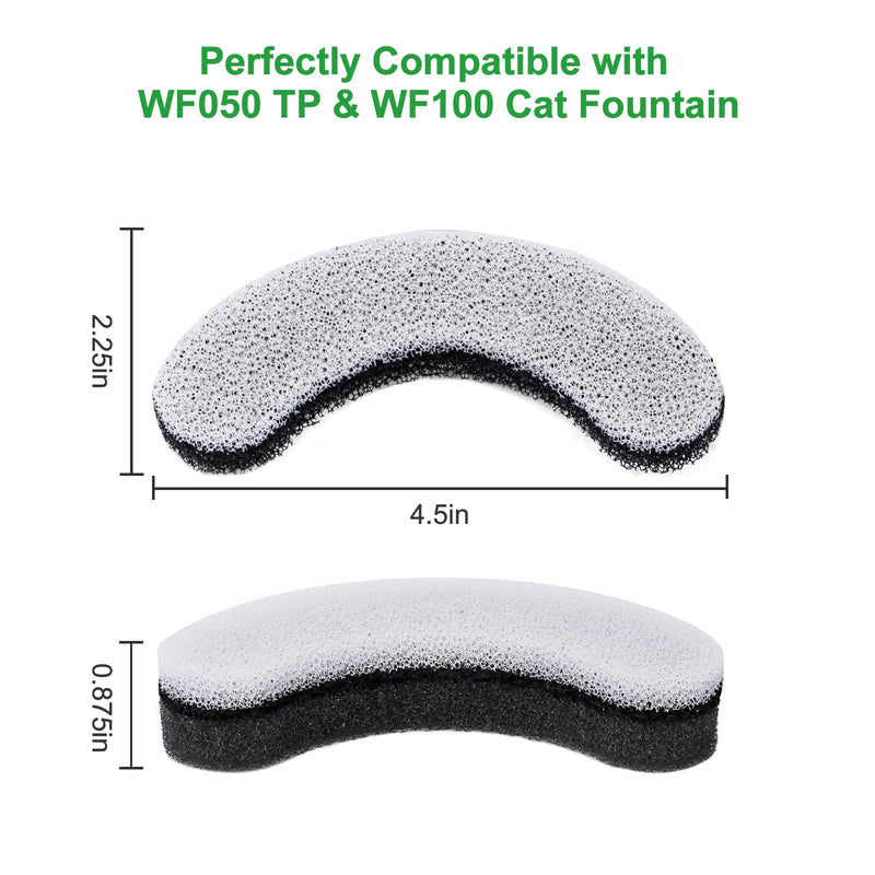 BFLICROY Cat Water Fountain Filters, Replacement Filters Compatible with NPET WF050 & WF100 Automatic Pet Fountain, Activated Carbon Cat Fountain Filters 3 Filtration System 4 Pack - BeesActive Australia