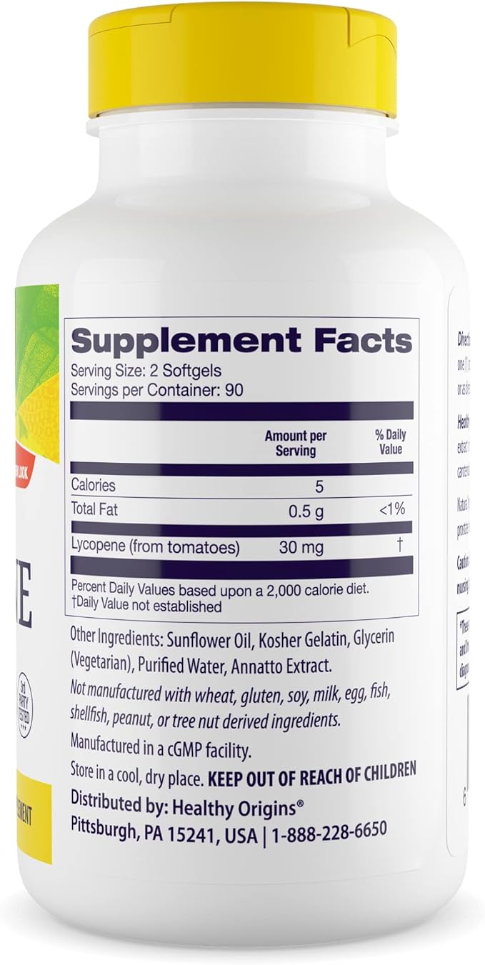 Directly shipped from overseas Healthy Origins Lyc-O-Mato, Lycopene, 180 Sgel - BeesActive Australia