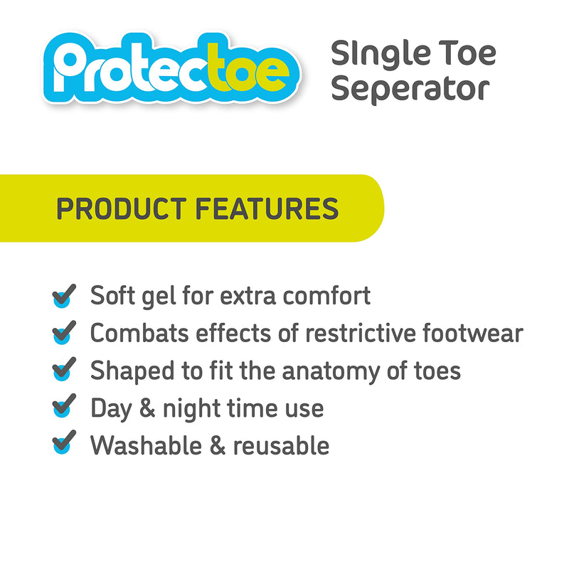 Protectoe Single Gel Toe Separator for Overlapping Toes, Toe Spacer - Box of 10 Gel Separators - BeesActive Australia