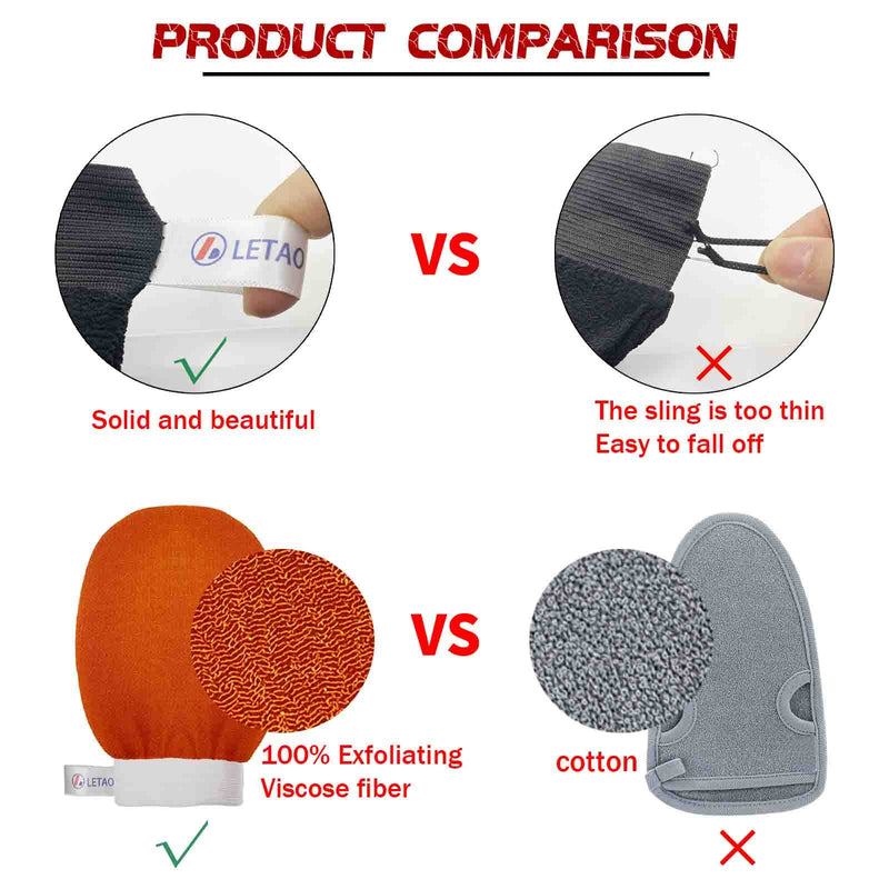 LETAO® 2 pack Exfoliating Glove, Turkish bath natural and effective peeling, peeling dead skin - BeesActive Australia