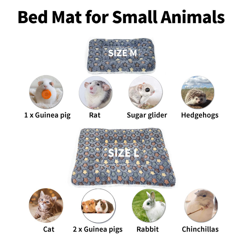 2 Packs of Square Plush Guinea Pig Bed and 1 Small Animals Playpen, Cozy Hamsters Sugar Glider Hedgehog Sleep Bed, Rabbit Cage Accessories Mat - BeesActive Australia
