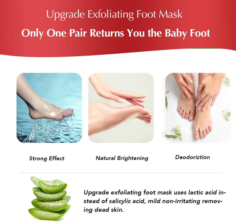 Foot Peel Mask, Exfoliating Foot Mask for Softer, Smoother Foot. Gently Peel Away Calluses & Dead Skin, Repair Rough Heels 4 Pairs (red) - BeesActive Australia