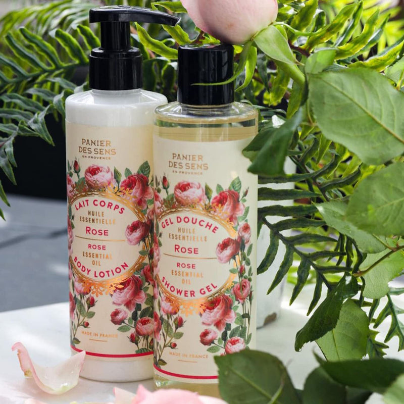 Panier des Sens Rose Shower Gel, Natural Body wash - Made in France 95% natural - 8.45 Floz/250ml Rejuvenating Rose 8.45 Fl Oz (Pack of 1) - BeesActive Australia