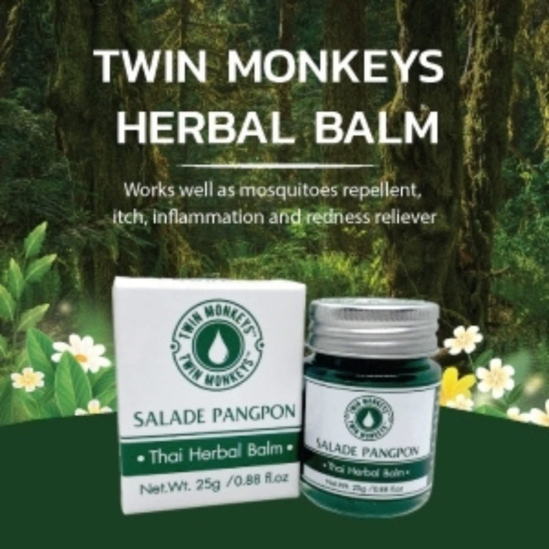 TWIN MONKEYS | Thai Herbal Balm(Green Balm Extra Strength) 25g/0.8Fl.oz (Pack of 1, 1) Pack of 1 1.0 - BeesActive Australia