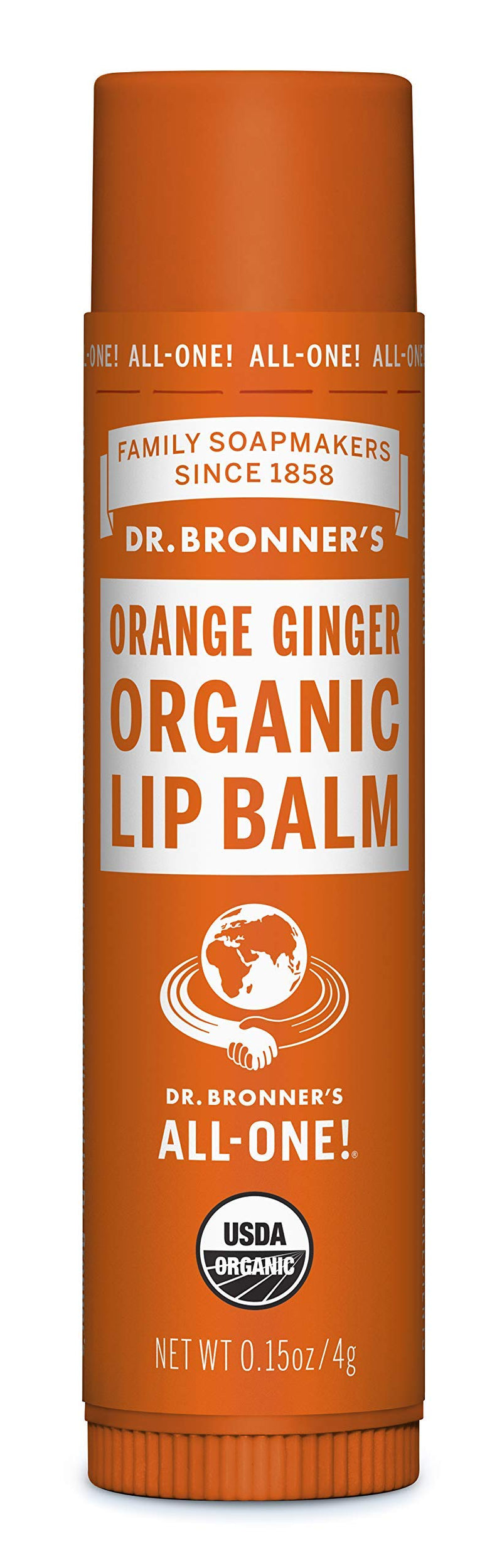 Dr. Bronner's Magic Soaps Organic Lip Balm, Orange Ginger, 0.15 Ounce - BeesActive Australia