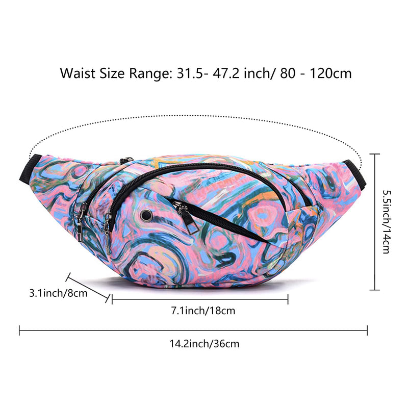 Fanny Pack for Men Women - Long Keeper Multifunction Waist Bag Water Resistant Chest Bag Adjustable Belt Walking Running (Purple) Purple - BeesActive Australia