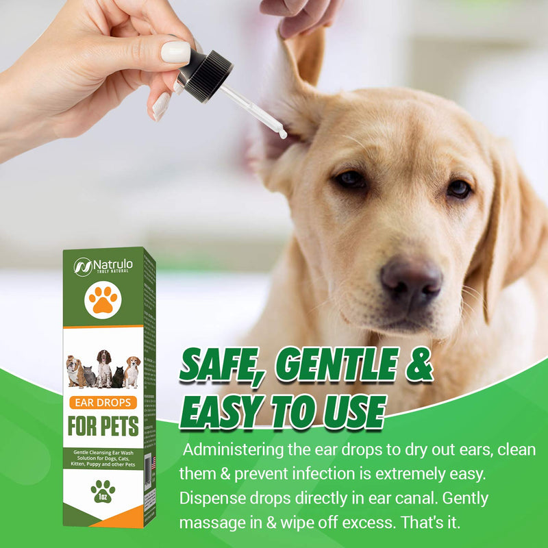 Natural Ear Cleaner for Dogs, Cats, Kitten, Puppy – Gentle Cleansing Ear Wash Solution Mite Infection & Yeast Treatment for Pets – Drying, Healing Medicinal Ear Cleaning Drops Made in USA - BeesActive Australia