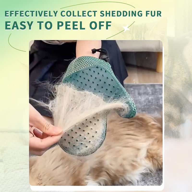 Mollypaws 2 in 1 Cat Hair Glove & Pet Fur Remover Glove, Dog Grooming Glove Brush for Shedding, Massage, Efficient Pet Hair Remover Mitt for Uproot Cleaner Clothes, Couch, Carpet Blue - BeesActive Australia