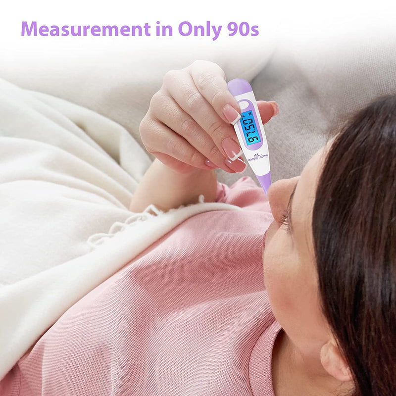 Digital Basal Thermometer for Ovulation with Backlight LCD Display, Premom APP, 1/100th Degree High Precision and Memory Recall, Ovulation Tracking, Charting &Natural Family Planning, Purple Digital Basal Thermometer-Purple - BeesActive Australia