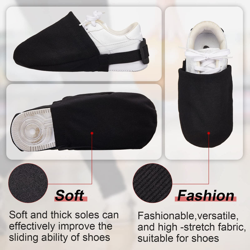 Zhanmai Bowling Shoe Covers 2 Pairs Black Bowling Shoes Slider Bowling Accessories for Women and Men - BeesActive Australia