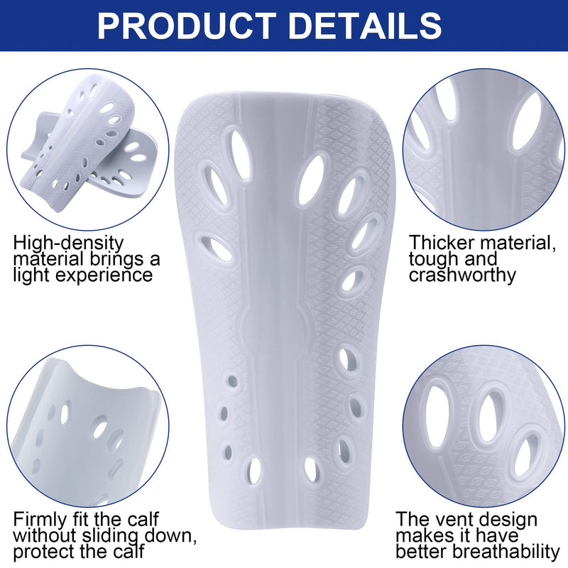 ANCIRS 2 Pairs Soccer Shin Guards for Young Kids Adults, Breathable Shin Guard Sleeves for Boy & Girl Football Games, Protective EVA Cushion for Youth Men & Women White & Red - BeesActive Australia