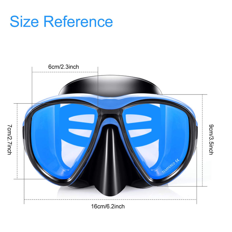 [AUSTRALIA] - KUYOU Snorkel Mask Adult, Profession Scuba Mask Adult Diving Mask Plating Impact Resistant Tempered Glass Anti-Fog Anti-Leak 