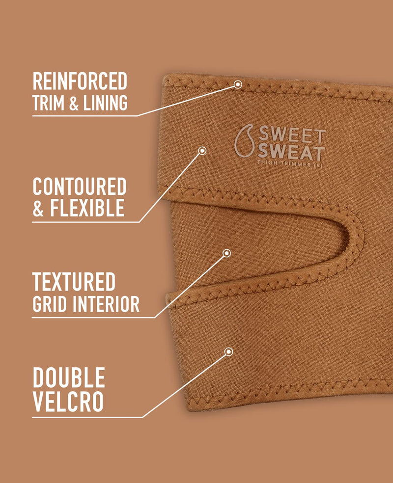 Sports Research Sweet Sweat Thigh Trimmers for Men & Women Increases Sweat & Activity to The Thighs During Exercise Clay Small - BeesActive Australia