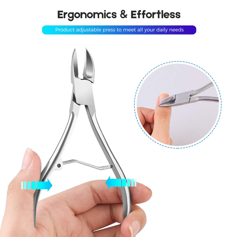Cuticle Nipper Clipper Stainless Steel Jaw Thick Nails Pedicure Cutter Manicure Nail Scissors Trimmer Extremely Sharp Tool Sharpening Durable Professional Remover Pusher Fingernails Toenails Pretty - BeesActive Australia