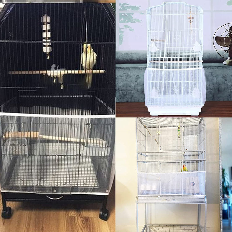 MIDOGAT Bird Cage Cover Seed Catcher, Bird Seed Guards Catchers, Parrot Nylon Mesh Net Cover, Stretchy, Prevent Scatter, Reusable (M) Medium - BeesActive Australia