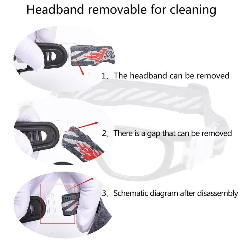 Kids Sports Glasses Basketball Football Safe Training Goggles Anti Fog 7-12 Black Frame White Pad - BeesActive Australia