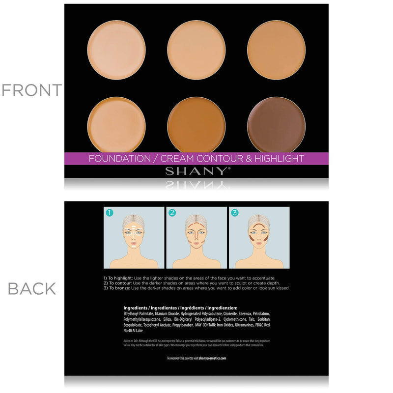 SHANY Foundation/Cream Contour & Highlighting Palette - Layer 1 - Refill for the 6 Layer Mini Masterpiece Collection Makeup Set - BeesActive Australia