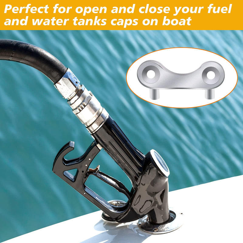 2 Pack Boat Gas Cap Key Stainless Steel Boat Gas Key Boat Fuel Cap Key Boat Gas Tank Key Marine Gas Cap Key Deck Filler Key Deck Fill Plate Key Spare Key Replacement for Boat Yacht, Silver - BeesActive Australia