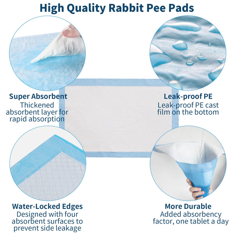 Tfwadmx Rabbit Corner Litter Box Pan with 100 PCS Rabbit Pee Pads Bunny Litter Box with Grate Super Absorbent Cage Liners Pet Toilet Potty Trainer Small Animal Disposable Diapers - BeesActive Australia