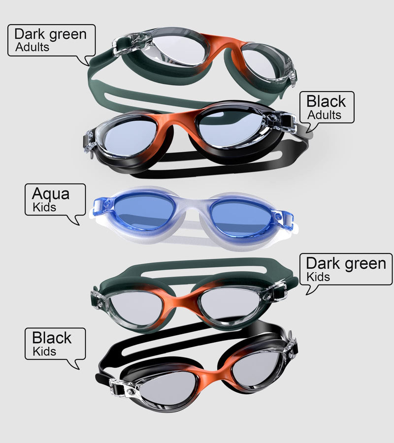 Swimming Goggles Swim Glasses Anti Fog UV Protection No Leaking Swim Goggles for Men Adult Navy - BeesActive Australia