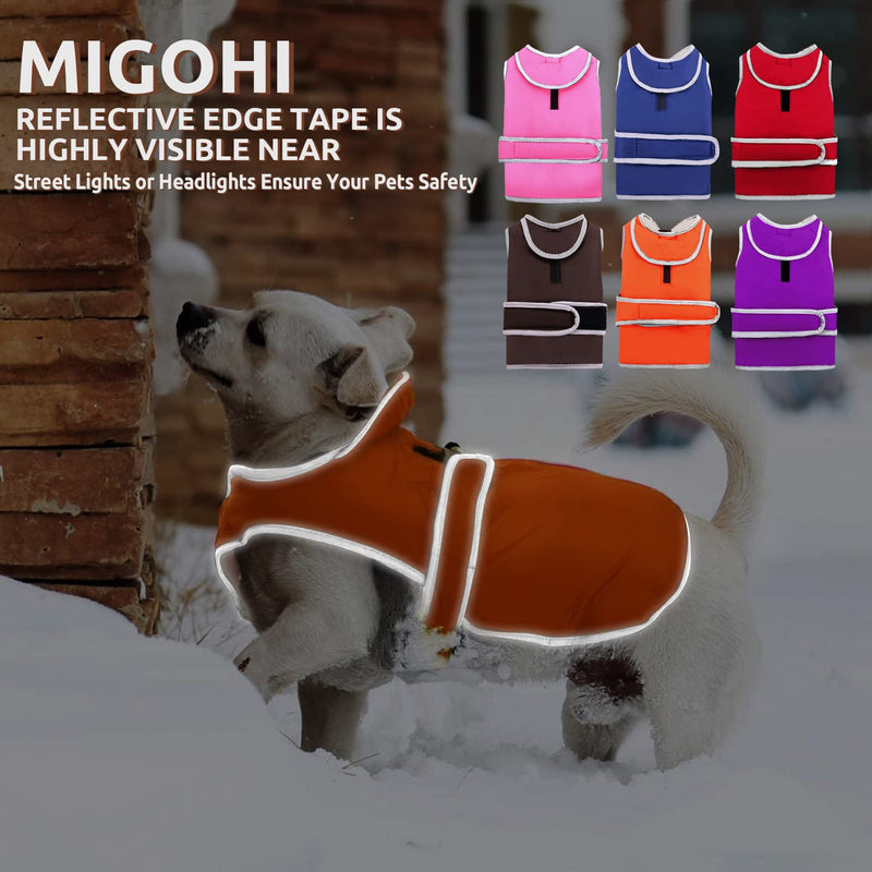 MIGOHI Reflective Waterproof Windproof Dog Coat Cold Weather Warm Dog Jacket Reversible Stormguard Winter Dog Vest for Small Medium Large Dogs X-Large (Pack of 1) Orange - BeesActive Australia