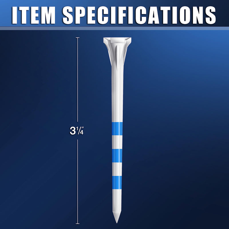 CHAMPKEY Premium 3 Prongs Golf Tees 50 Pack or 100 Pack - Low Friction and Resistance Golf Plastic Tees - Improve Swing Accuracy and Distance 3-1/4" - BeesActive Australia