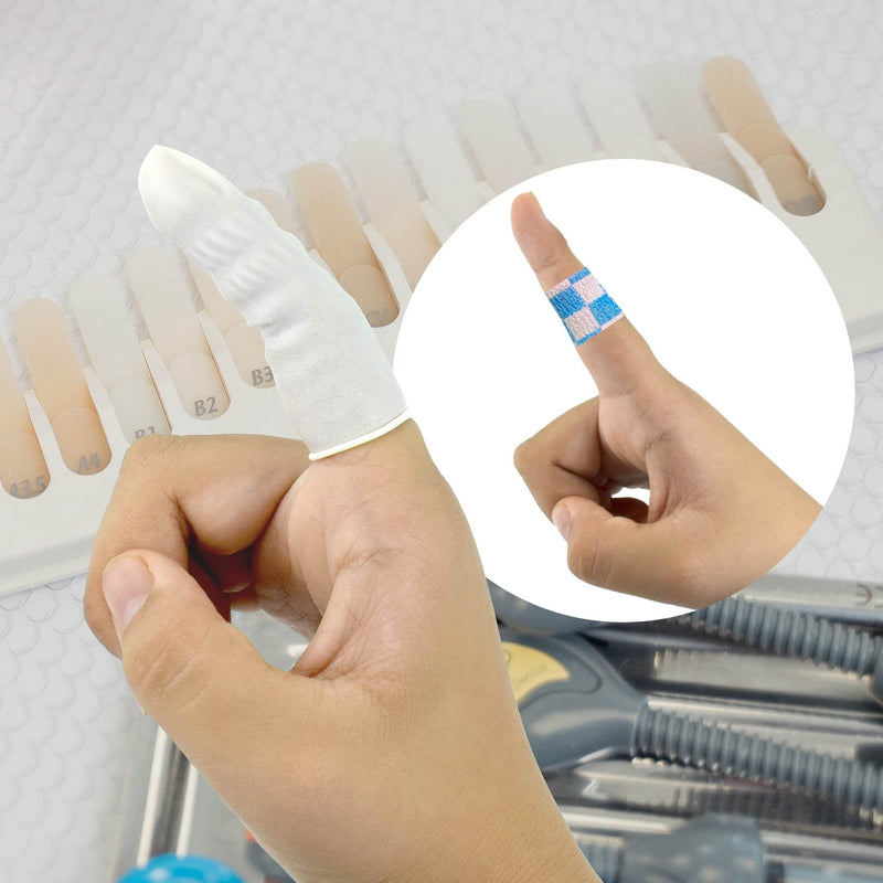 100 Pcs Finger Cots, Disposable Finger Protectors, Latex Anti-Static Finger Tip Rubber Protect Keeping Dressing Dry and Clean (Medium, White) Medium - BeesActive Australia