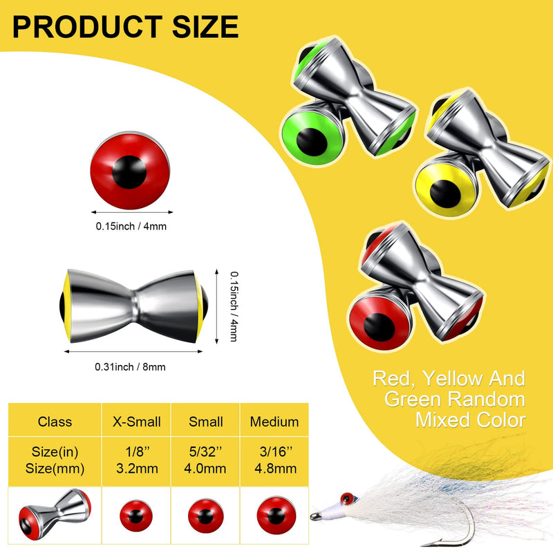 BBTO 50 Pieces Fly Tying, Fly Tying Eyes Fly Tying Material Realistic Fly Tying Dumbbell Eyes Alloy for Crafts Spinner Flies Fresh Water 3 Colors Shipped Randomly 3.2 mm - BeesActive Australia
