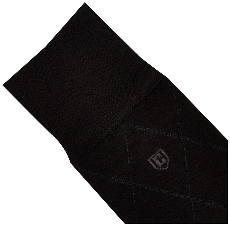 Chaps Men's Assorted Soft Dress Crew Socks With Argyle Fashion Patterns (3 Pack) 6-12 Black Diamond - BeesActive Australia