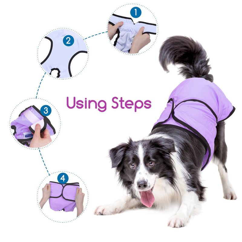 Nobleza Dog Diapers Female, 3 Pack Super Absorbent Reusable Doggy Diaper for Heat, Period, Incontinence, Menstrual Issues, Durable Adjustable Puppy Diapers for Small Medium and Large Dogs Large (19"-27" Waist) - BeesActive Australia