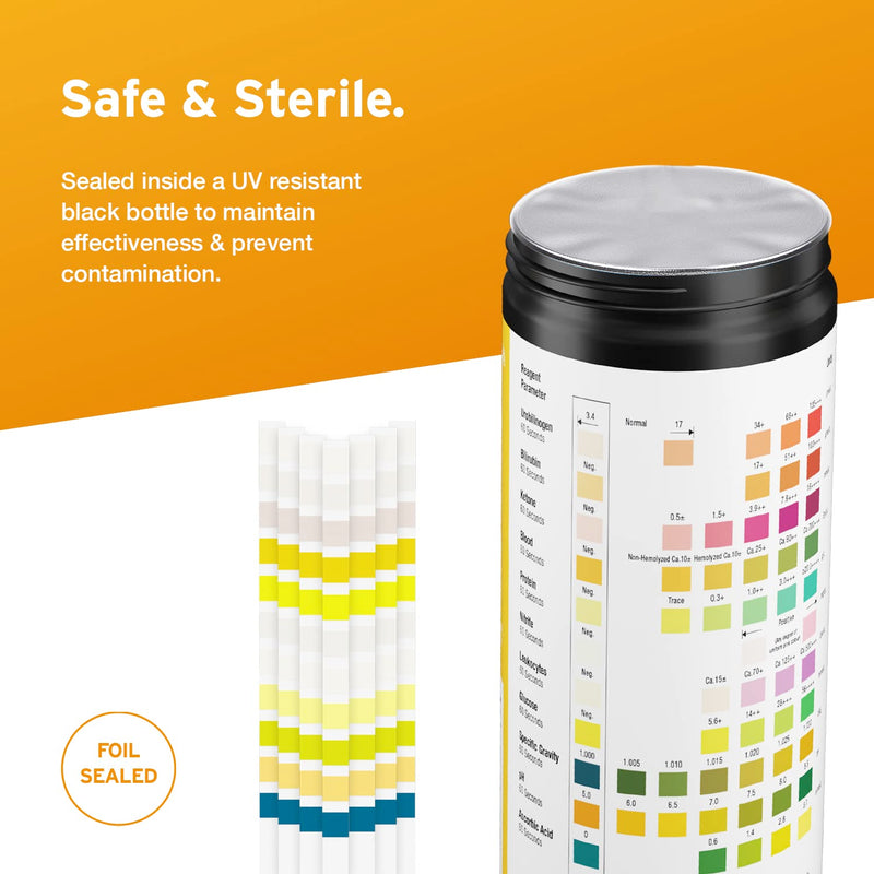 100 x Aydmed 11-in-1 Urinalysis Test Strips 11 Parameter Urine Test Strips for Urobilinogen, Bilirubin, Ketone, Blood, Protein, Nitrite, Leukocytes, Glucose, Specific Gravity, pH & Ascorbic Acid 100 Count (Pack of 1) - BeesActive Australia