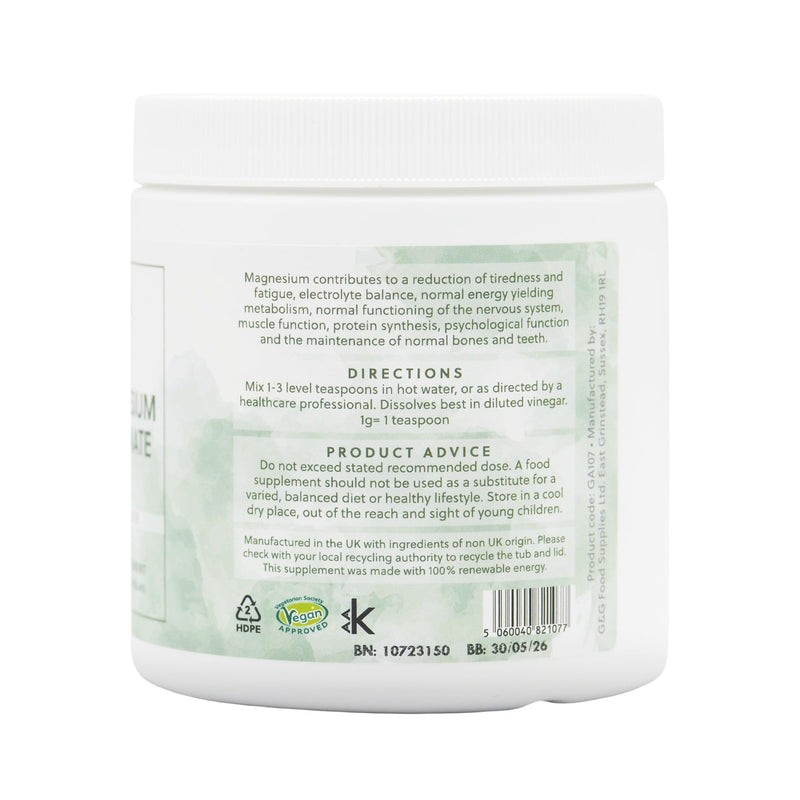 Magnesium Carbonate Powder | 100g Pure Magnesium Carbonate Powder | 226mg Elemental Magnesium per 1g | G&G Vitamins - BeesActive Australia