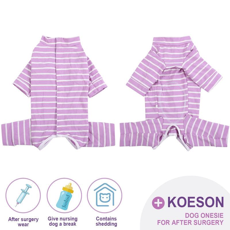 KOESON Dog Recovery Suit, Dog Onesie for Surgery Female Dog Surgery Recovery Suit Anti-Licking, E-Cone Alternative Long Sleeve Dog Pajamas for Small Dogs Pet Shedding Suit Large Purple - BeesActive Australia