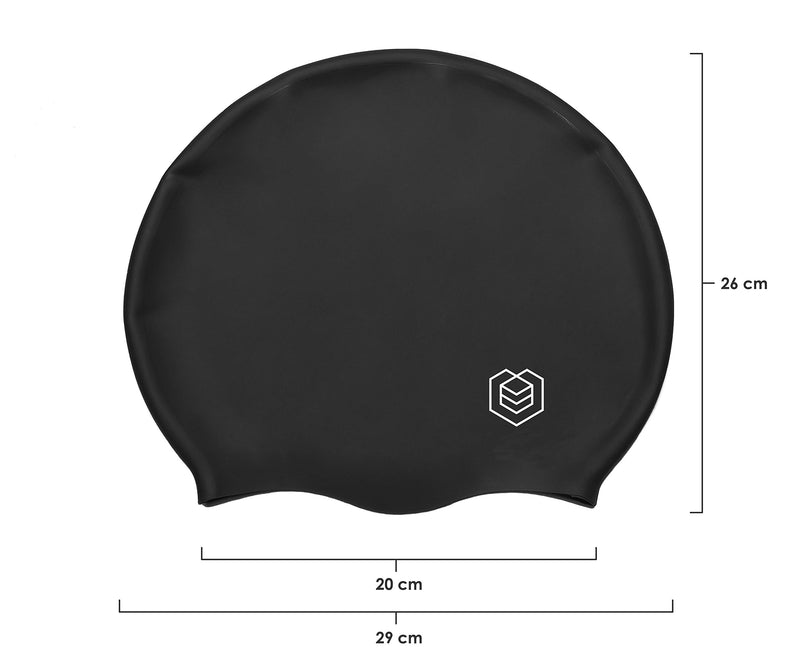 [AUSTRALIA] - SOUL CAP – Large Swimming Cap for Long Hair - Designed for Long, Thick and Curly Hair - Adults, Kids and Children - Women & Men - Premium Silicone Black 