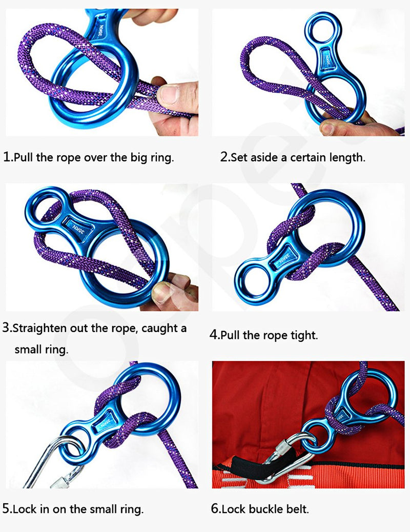NewDoar Climbing Gear Downhill Equipment Rigging Plate 40kN Rescue Figure 8 Descender with Large Bent-Ear for Climbing Belaying and Rappelling Device Black - BeesActive Australia