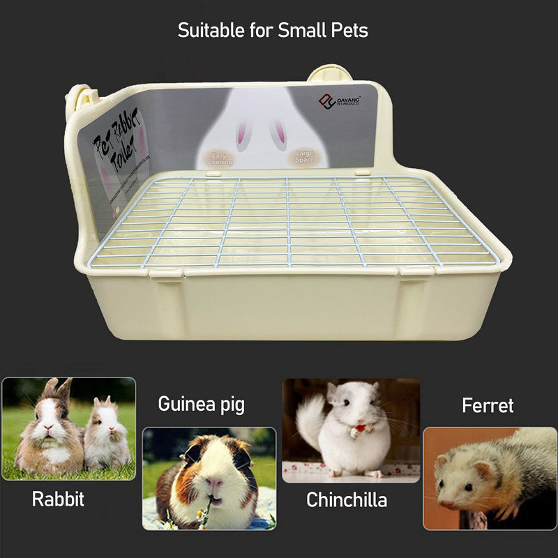 kathson Rabbit Litter Box Toilet, Bunny Potty Trainer Corner Litter Pan Small Animal Disposable Liner Bedding Supplies for Guinea Pigs, Chinchilla, Ferret, Gerbil (White) White - BeesActive Australia