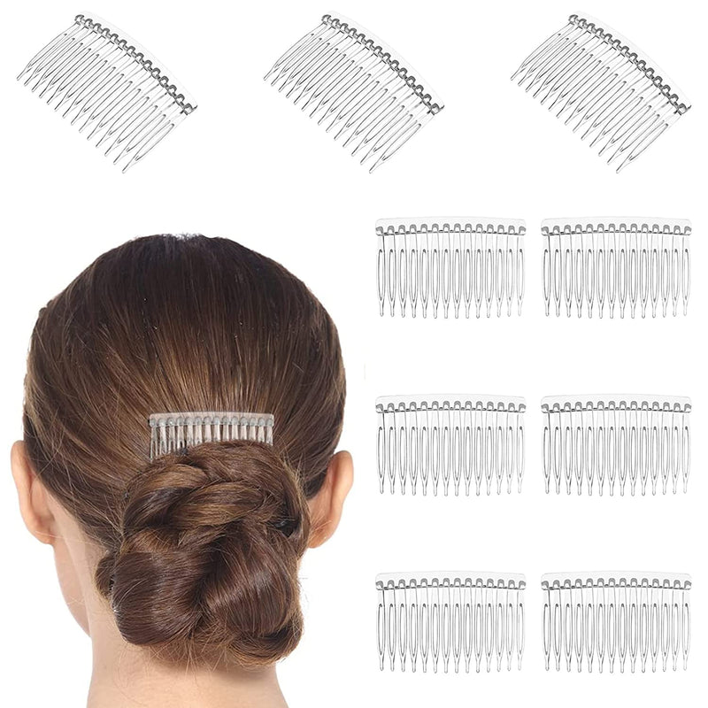 10 Pieces Hair Clip Combs,14 Teeth Hair Clip Combs Bridal Wedding Veil Comb for Women Girls Ladies,Clear - BeesActive Australia