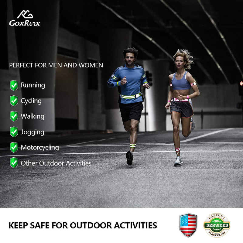 GoxRunx 6 Pcs Reflective Bands for Arm/Wrist/Leg, High Visibility Reflective Running Gear Reflectors Armband for Women Men,Safety Reflective Straps Bracelets for Running, Cycling, Walking - BeesActive Australia