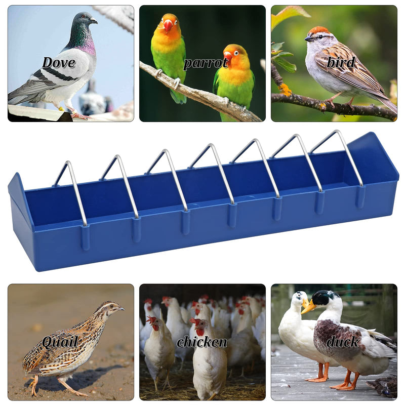 Junniu Large Pigeon Feeder Rack 2PCS Food Dish Dispenser Tool Slot Container Thick for Poultry Chicken Duck Parrots Bird Supplies - BeesActive Australia