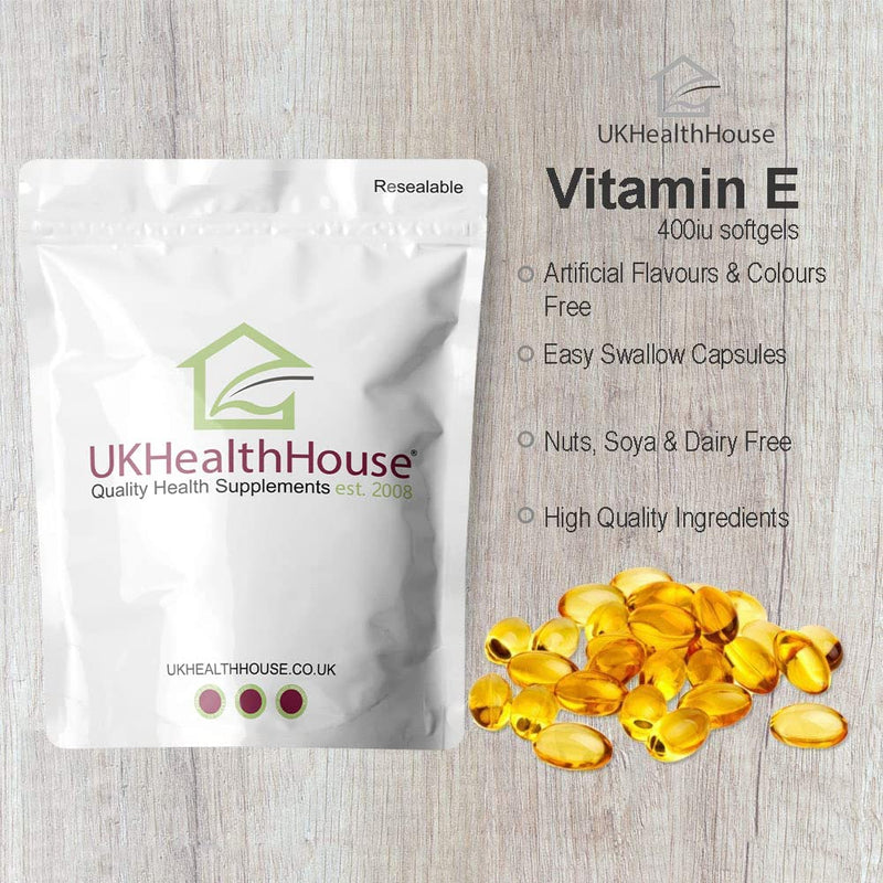 Vitamin E 400iu - Softgel Capsules x 60 - Anti-Oxidant, Gluten Free, Dairy Free, Highly Absorbable - BeesActive Australia