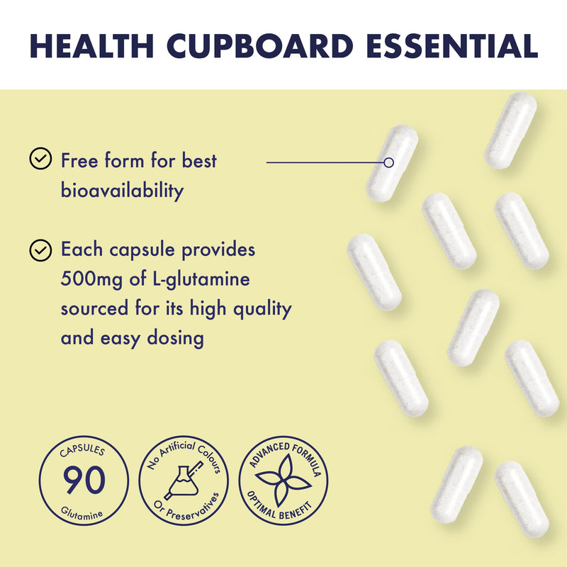 Higher Nature - Glutamine - Versatile Amino Acid - Ideal for Working Out - Supports Immune System - L Glutamine - Vegan & Vegetarian - 90 Capsules - BeesActive Australia
