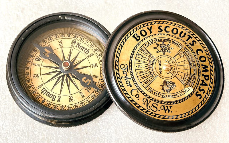 ALADEAN Boys Scout Compass Memorial Boys & Men - Engraved Scout Oath Compass in Wood Box Scout Be Prepared Camping Compass Gift Orienteering Compass, Hiking Backpacking Compass Gift, 50 Year calander - BeesActive Australia