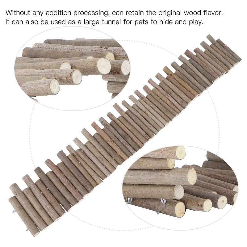 Hamster Wooden Bridge, Flexible Wood Hideout, Door Fence, Standing Climbing Platform Basket Accessories for, Mice, Gerbil, Chinchilla Chew Toys Decor 30CM - BeesActive Australia