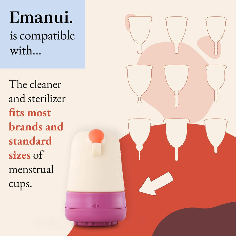 EMANUI Portable Silicone Cleaner and Steriliser for Menstrual Cups | Fast Discreet and Easy Cleaning on The Go | Safe Materials | Thorough Sterilisation in Microwave | For All Menstrual Cups with Stem 1 Count (Pack of 1) - BeesActive Australia