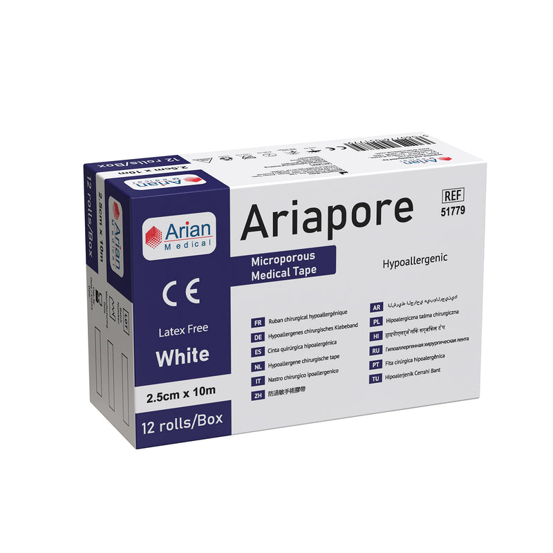 Ariapore Micropore Surgical Tape 2.5cm X 10m - Hypoallergic, Self-Adhesive First Aid Tape- 3 Rolls - BeesActive Australia
