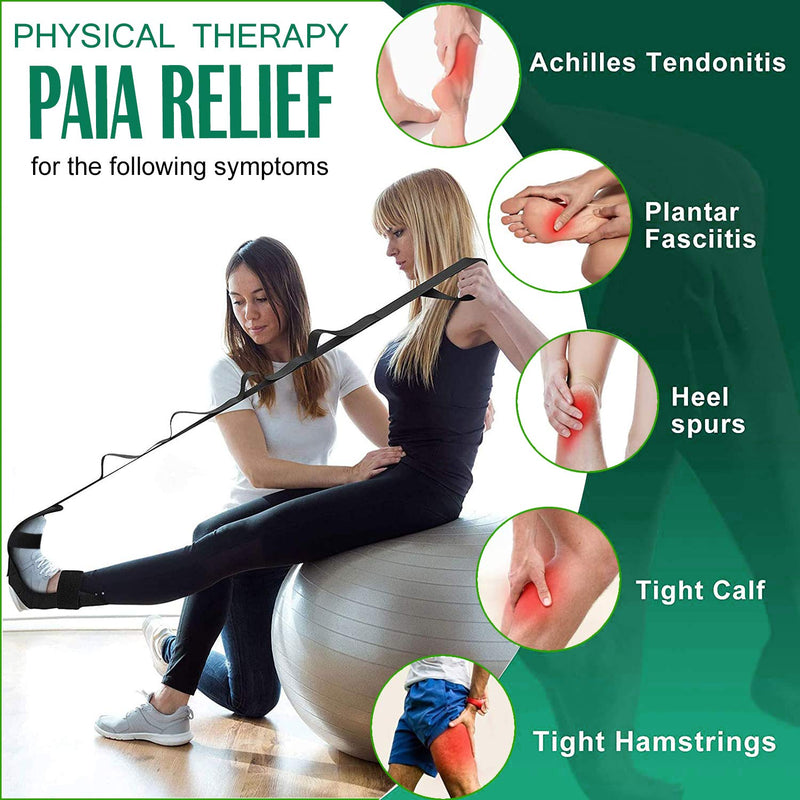 Foot Stretcher Stretch Strap for Plantar Fasciitis, Achilles Tendon, Heel Spur and Leg Muscle Relief – Hamstring, Quad, Calf, Ankle, Hip Aid - BeesActive Australia