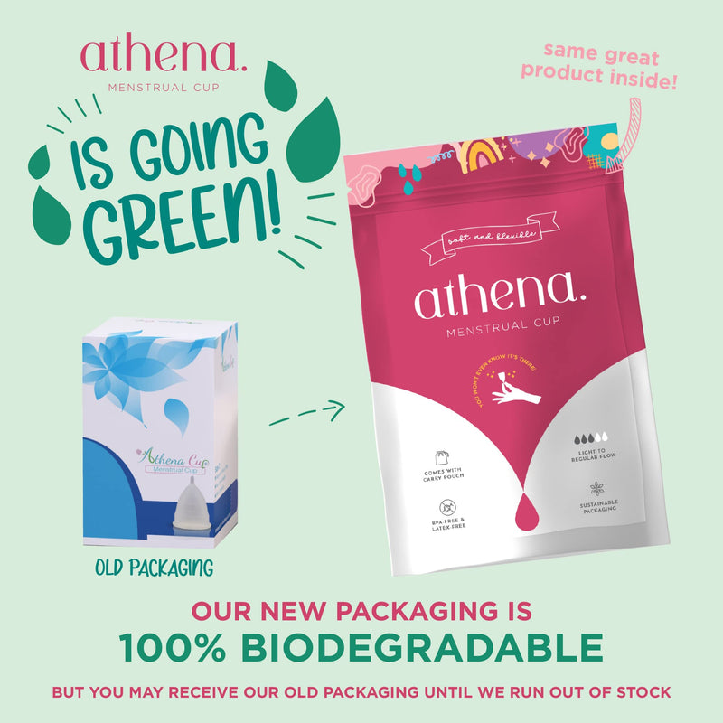 Athena Menstrual Cup One-Pack, Period Cups for Regular to Heavy Flow (Size 2 Large) - Soft Reusable Menstruation Cup - BPA Free Feminine Silicone Cup - Easy to Use and Clean Tampon and Pad Alternative (Transparent Pink) L (Pack of 1) Transparent Pink - BeesActive Australia